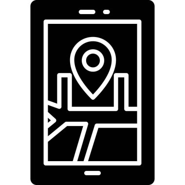 konum haritası simgesi vektör çizimi çizimi