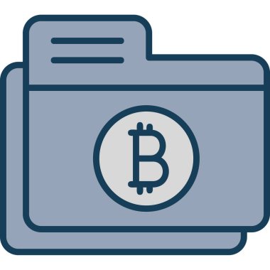 Düz dizaynlı bitcoin cüzdan simgesi