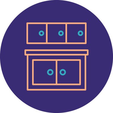 Dolap. Web simgesi basit illüstrasyon