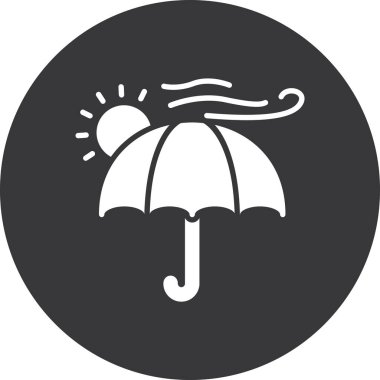 şemsiye simgesi, vektör illüstrasyonu