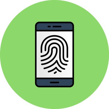 parmak izi ikonu vektör illüstrasyonu