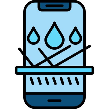 Su soğutucu ikonu. Web için daha serin vektör simgelerinin özet çizimi