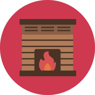 Şömine. Web simgesi basit illüstrasyon