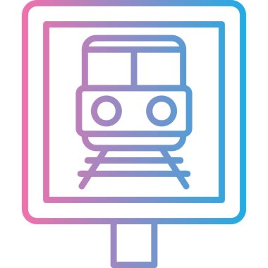 Tren simgesinin vektör illüstrasyonu