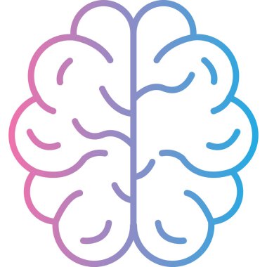 Beyin. Web simgesi basit illüstrasyon