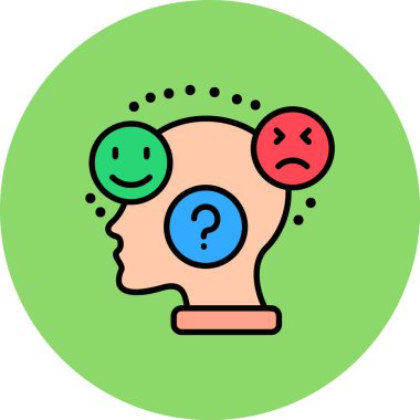 yaratıcı simge vektör illüstrasyonunu düşünüyorum