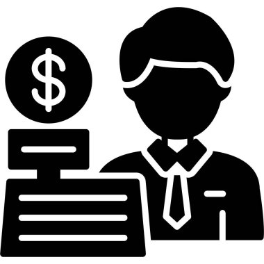 İş adamı simgesi, vektör illüstrasyonu