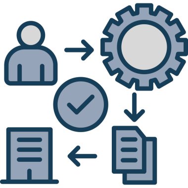 iş yönetimi çizgisi simgesi, konsept illüstrasyon vektör düz vektör sembolü, işaret sembolü, sembol.