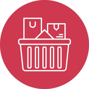 Çöp kutusu simgesi, vektör illüstrasyonu