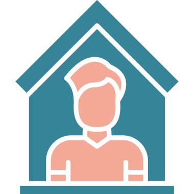 Eve. Web simgesi basit illüstrasyon