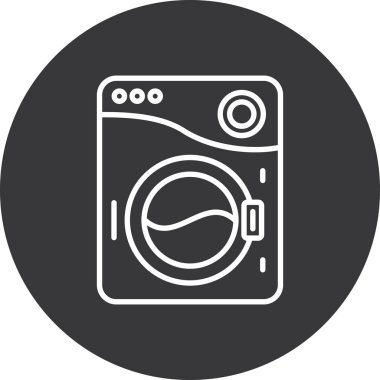 çamaşır makinesi ikon vektör çizimi