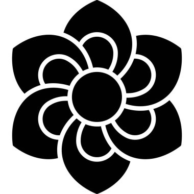 Çiçek. Web simgesi vektör illüstrasyonu