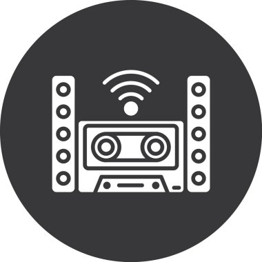 Radyo simgesi, vektör illüstrasyonu