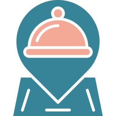 Yemek. Web simgesi vektör illüstrasyonu