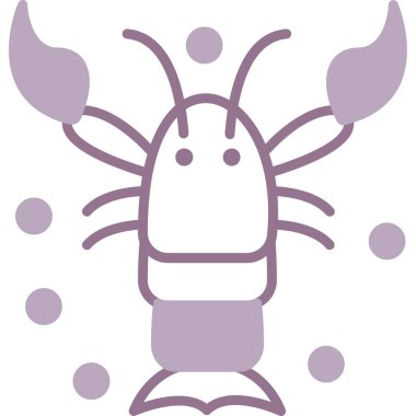 Yengeç simgesi, vektör illüstrasyonu basit tasarım