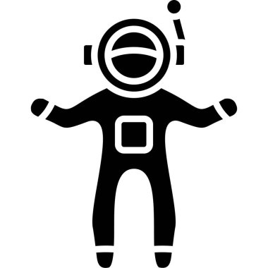 Astronot. Web simgesi basit illüstrasyon