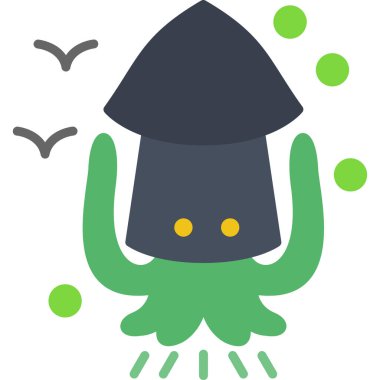 uzaylı düz simge tasarımı