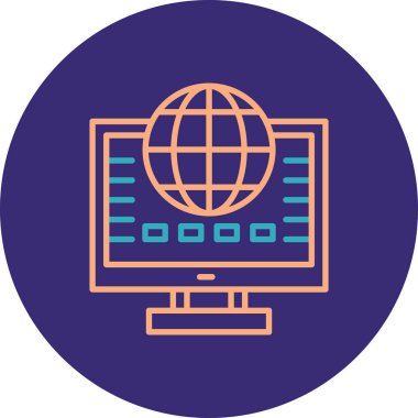 Bilgisayar. Web simgesi basit illüstrasyon