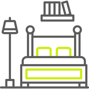 yatak simgesi, vektör illüstrasyonu