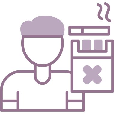 uyuşturucu sigara içme simgesi - taslak biçimi