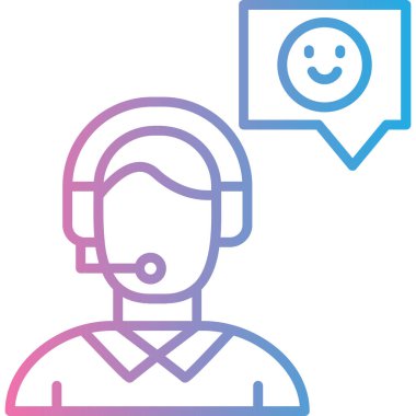 Müşteri desteği ikon vektör illüstrasyonu