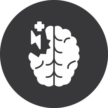 beyin ikonu vektör illüstrasyonu