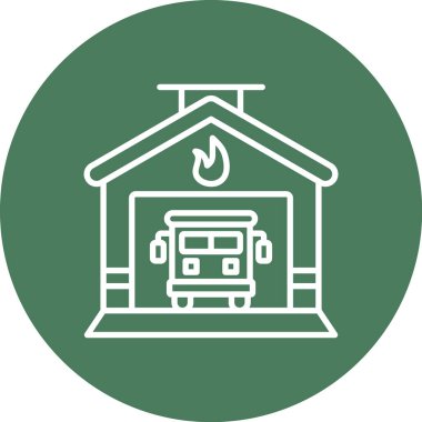 Şömine simgesinin vektör illüstrasyonu