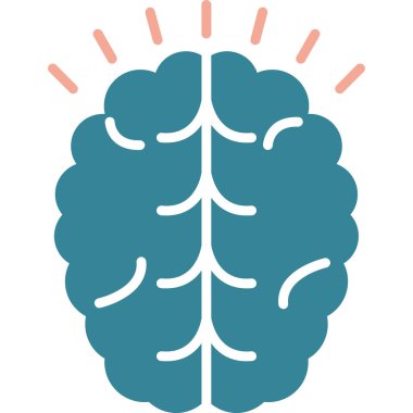 Beyin. Web simgesi basit illüstrasyon