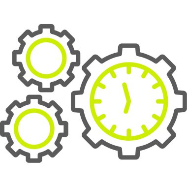 zaman yönetimi düz simgesi beyaz arkaplan, vektör, illüstrasyon izole