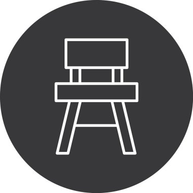 Sandalye Simgesi, vektör illüstrasyonu