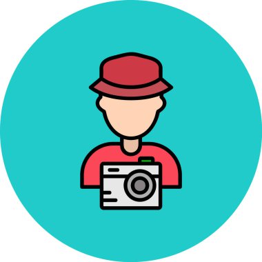 Fotoğraf makinesi vektör illüstrasyon tasarımlı fotoğrafçı