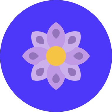 Çiçek süsleme simgesi düz stil