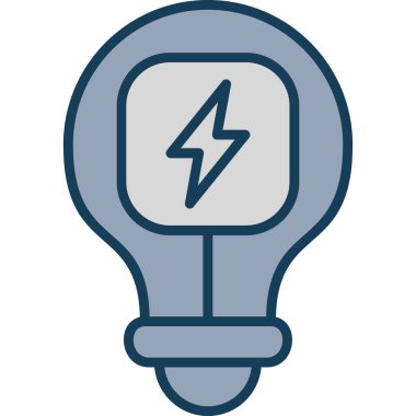 Elektrikli ampul simgesi, vektör çizim