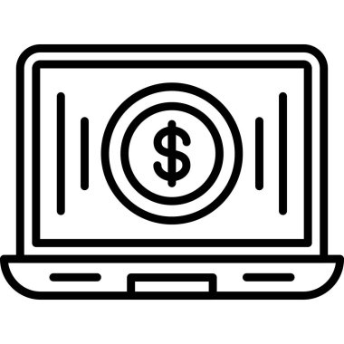 İnternetten alışveriş. Web simgesi basit illüstrasyon