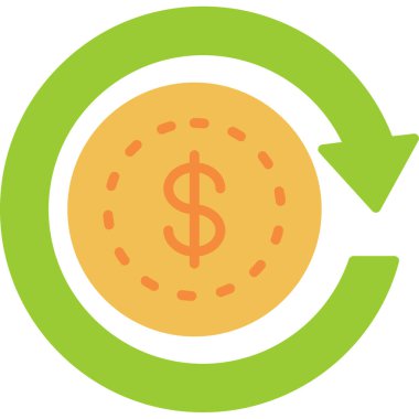 Dolar döviz düz vektör simgesi