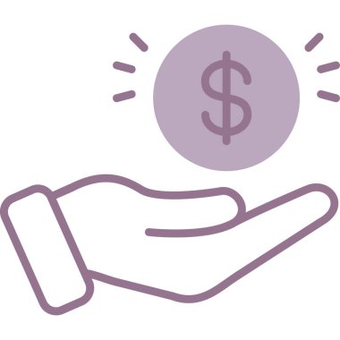 Bozuk para sembollü el.