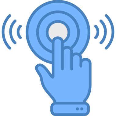 Bir telefon simgesi ile el, beyaz arkaplanda vektör illüstrasyon tasarımı