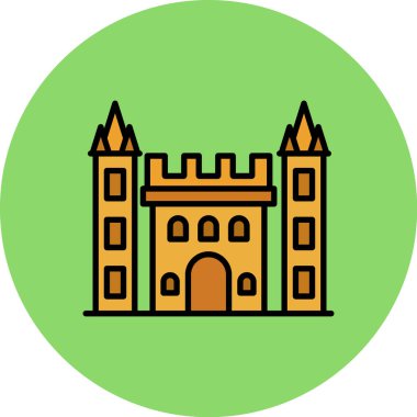 Bina. Web simgesi basit illüstrasyon