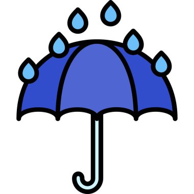 Şemsiye. Web simgesi basit illüstrasyon