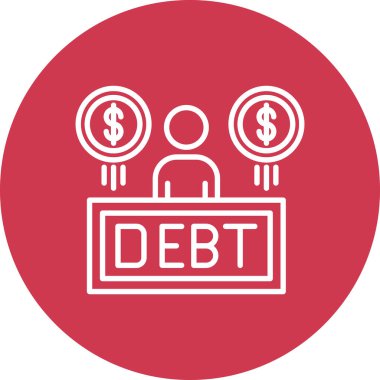 Borç simgesi vektör illüstrasyonu