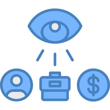 Göz parası ikonu. Web için göz vektör simgelerinin özet çizimi