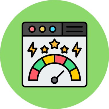 performans metre simgesi renk dış hat vektörü