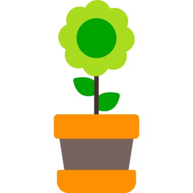 pot vektör çizim çiçek