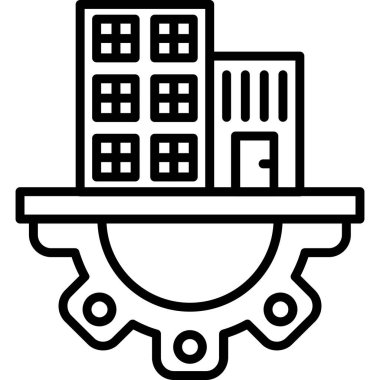 Mimari şehir simgesi taslak biçiminde