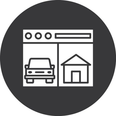 Araba simgesinin vektör illüstrasyonu