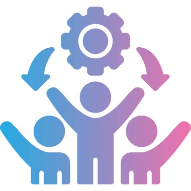 Takım çalışması insanları simgesi - taslak biçimi