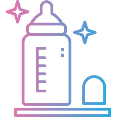 bebek süt şişesi simgesi ana hatlarıyla doldurulmuş