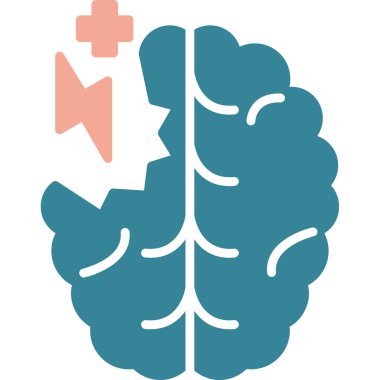 Beyin. Web simgesi basit illüstrasyon