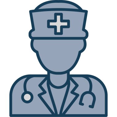 Hemşire hanım. Web simgesi basit illüstrasyon