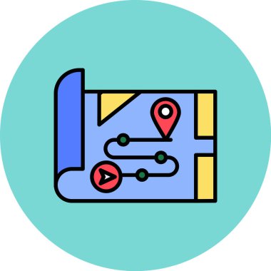 Harita simgesi, vektör illüstrasyonu